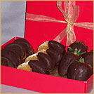 Chocolate Dipped Strawberries, Apple and Orange Wedges